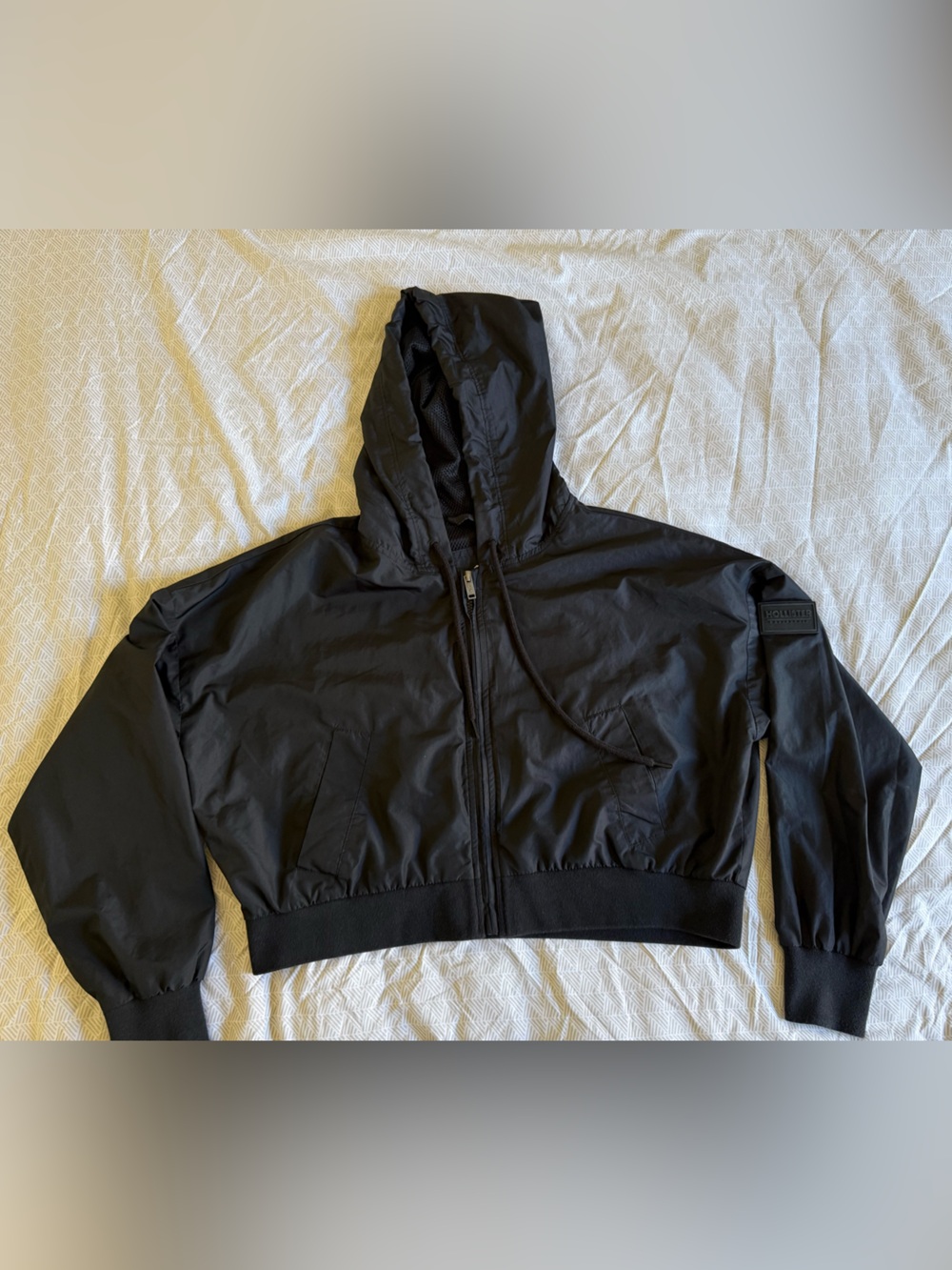 Hollister Black Hooded Bomber Jacket
